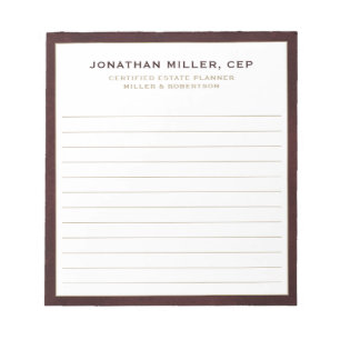 Professional Lined Name Title Company Notepad