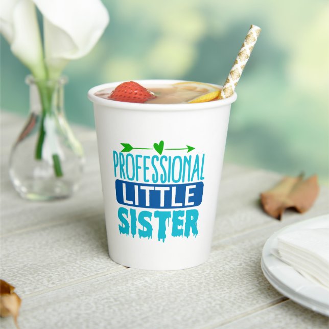Professional Little Sister Blue Paint Drip Paper Cups (Insitu)
