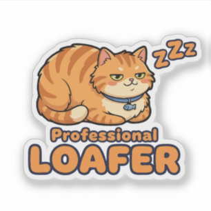 Professional Loafer Funny Sleeping Cat