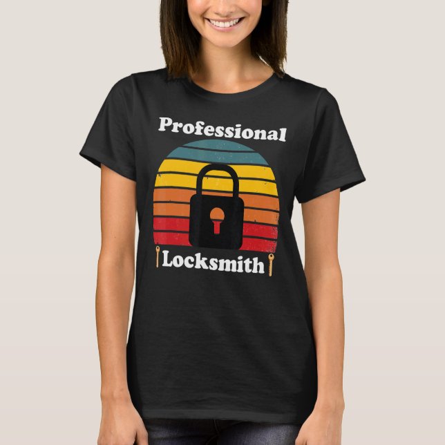Professional Locksmith Retro Lock Picking T-Shirt (Front)