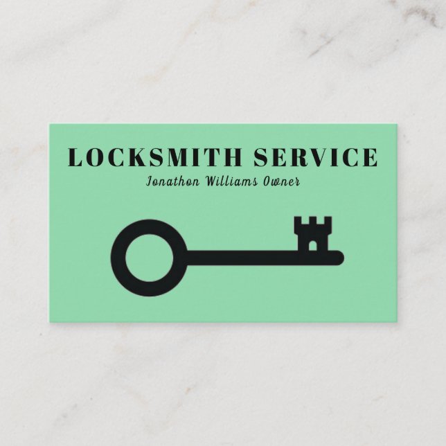 Professional Locksmith Service Business Card (Front)
