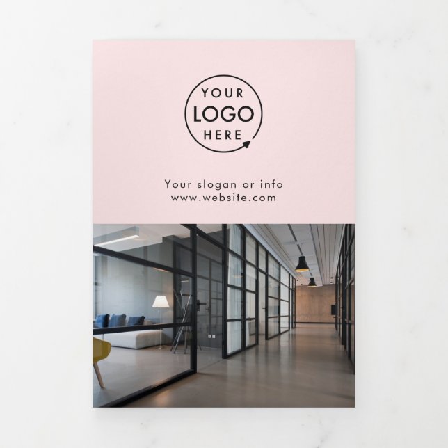 Professional Logo Blush Pink Business Brochure (Cover)