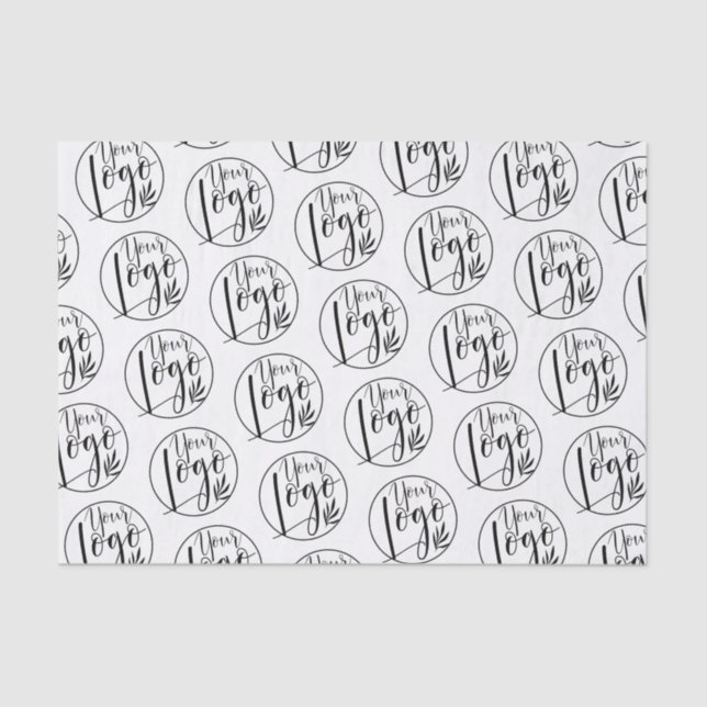 Professional Logo branding black white pattern  Tissue Paper (Front)
