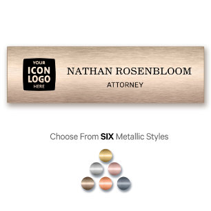 Professional Logo Brushed Bronze Company ID  Name Tag