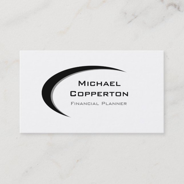 Professional Logo Business Card Black Curve (Front)