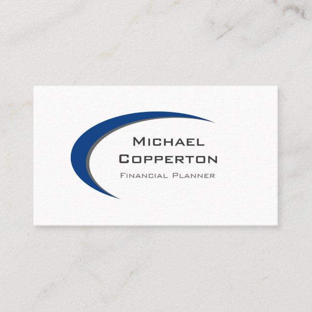 Professional Logo Business Card Blue Curve (Front)