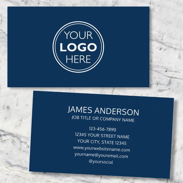 Professional Logo Business Card Minimalist Navy (Creator Uploaded)