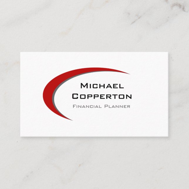 Professional Logo Business Card Red Curve Platinum (Front)