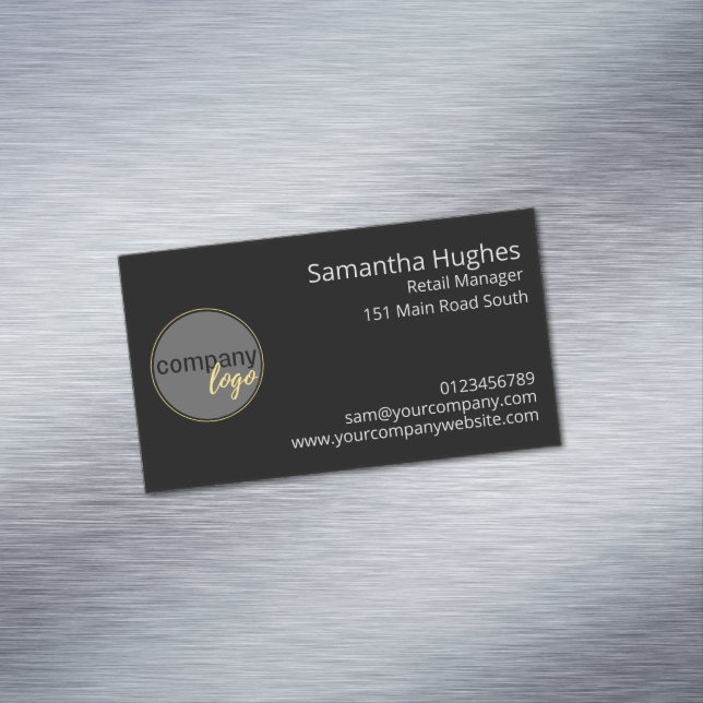 PROFESSIONAL LOGO COMPANY BRANDED BUSINESS BLACK MAGNETIC BUSINESS CARD (In Situ)