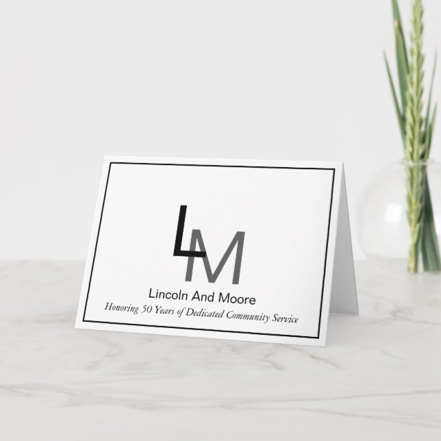 Professional Logo Custom Business Note Card (Front)