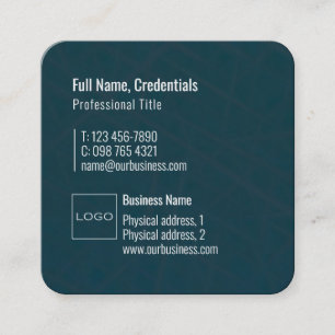 Professional Logo Elegant Modern Minimal Blue Grey Square Business Card