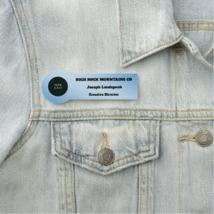 Professional Logo Employee Light Blue Metallic Name Tag