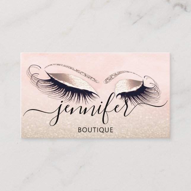 Professional Logo Makeup Artist Fashion Glitter Business Card (Front)