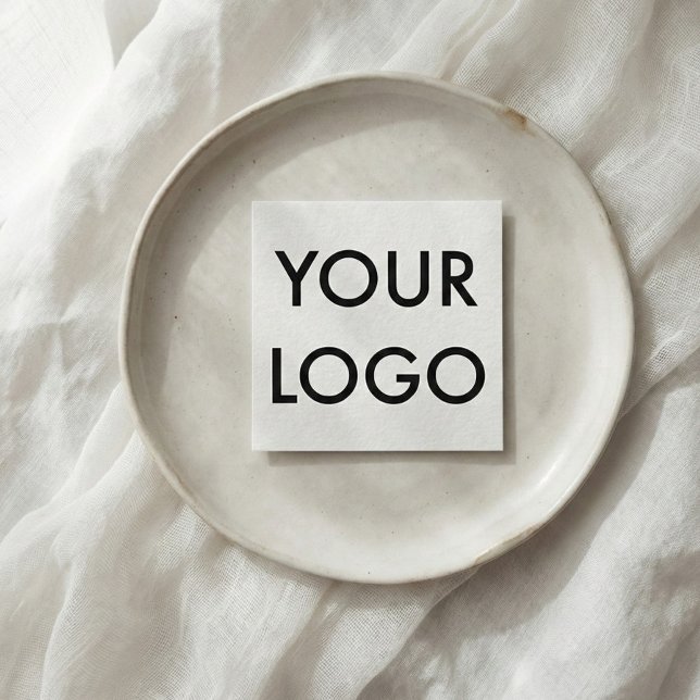 Professional Logo Minimal Modern White Square Business Card (Creator Uploaded)