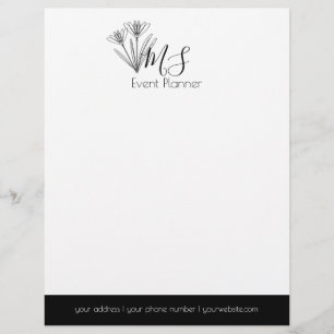 Professional Logo - Minimalist Event Planner Custom Letterhead