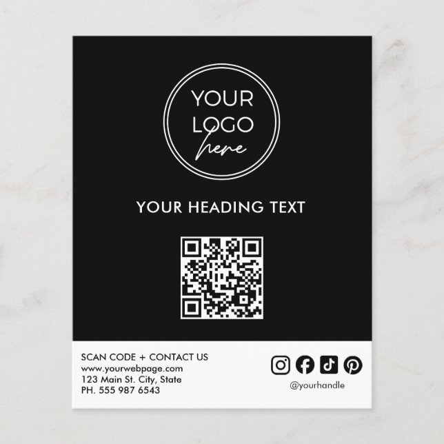 Professional Logo QR Code Business Flyer Template (Front)