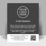 Professional Logo QR Code Business Template Flyer<br><div class="desc">Professional Logo QR Code Business Template Flyer in grey. This customisable template flyer is designed to cater to your unique business informational needs. Perfect for showcasing your business logo, a QR code to direct your customers to informational resources, promotions, or any other site of your choosing. No minimum quantity required....</div>