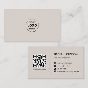 Professional Logo QR Code Modern Business Card
