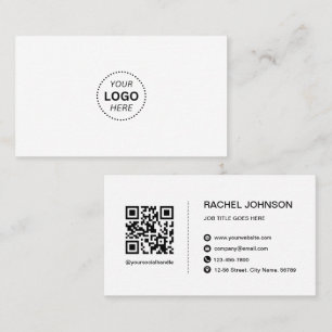 Professional Logo QR Code Modern Business Card