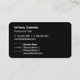 Professional Logo QR Code Modern Minimal Black Business Card