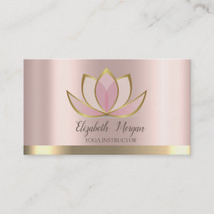 Professional Lotus Gold Stripe Yoga Business Card