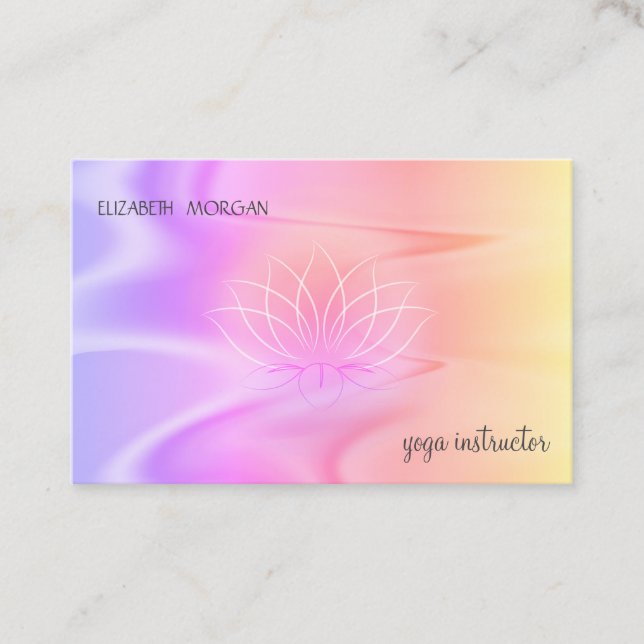 Professional Lotus Ombre Holographic Business Card (Front)