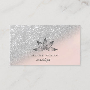 Professional Lotus Silver Bokeh Business Card