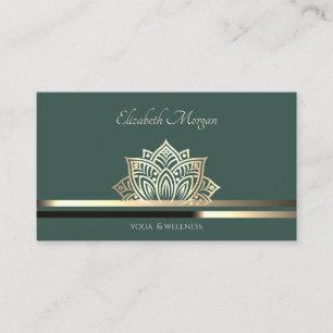 Professional Lotus Stripe Green Business Card