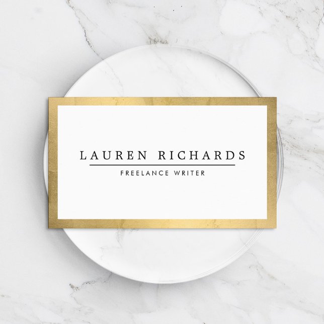 Professional Luxe Faux Gold and White Business Card (Creator Uploaded)
