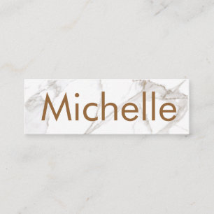 Professional Luxe Minimalist White Marble Mini Business Card