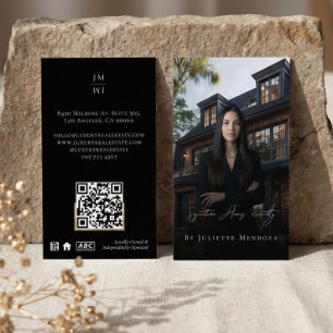 Professional Luxury Black Real Estate Agent Photo  Business Card