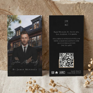 Professional Luxury Black Real Estate Agent Photo  Business Card