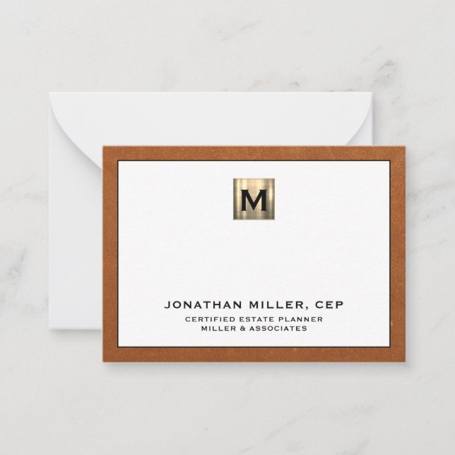 Professional Luxury Gold Initial Logo Card (Front)