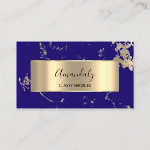 Professional Luxury Gold Royal Marble Blue Navy Business Card