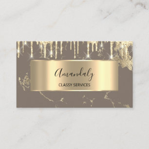 Professional Luxury Gold Royal Marble EffectDrip Business Card