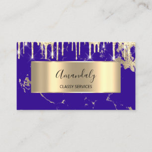 Professional Luxury Gold Royal Marble Royal Blue Business Card