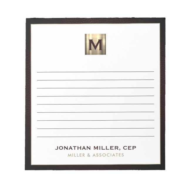 Professional Luxury Lined Notepad (Front)