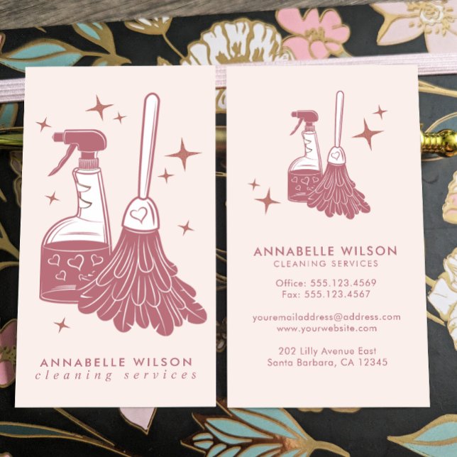 Professional Maid & House Cleaning Business Card (Creator Uploaded)
