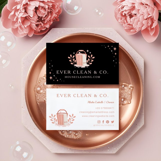 Professional Maid House Cleaning Service Logo Business Card (Professional Maid House Cleaning Service Logo Business Card)