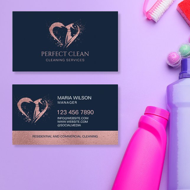 Professional Maid House Cleaning Services Business Card (Creator Uploaded)