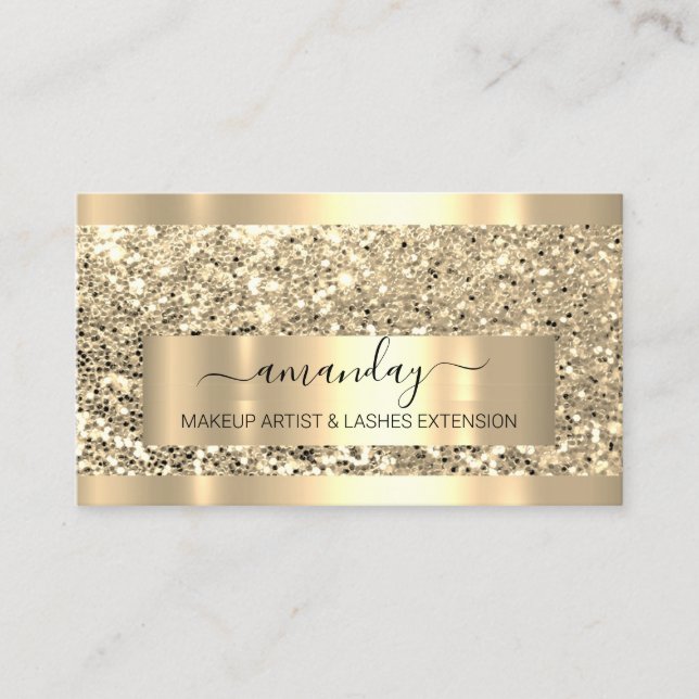 Professional Make up Artist Event Planer Gold Business Card (Front)