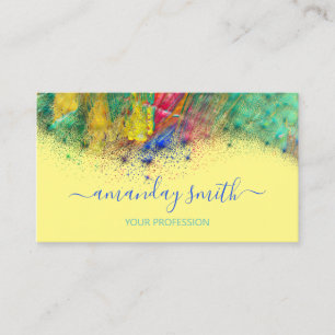 Professional Makeup Artist Abstract Artwork Painte Business Card