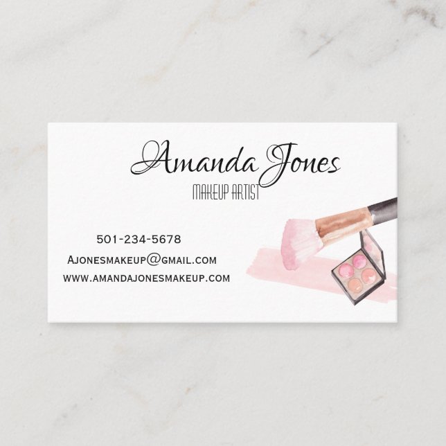 Professional makeup artist business card blush (Front)