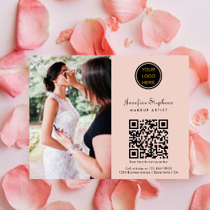 Professional Makeup Artist Business Logo QR Code Flyer