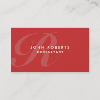 Professional Makeup Artist Elegant Monogram Red Business Card