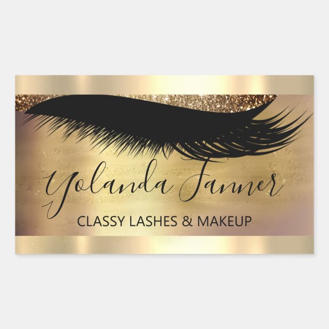 Professional Makeup Artist Eyelash Boutique Rectangular Sticker (Front)