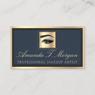 Professional Makeup Artist Eyelash Gold Smoky Blue Business Card