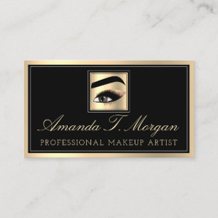 Professional Makeup Artist Eyelashes Gold Black Business Card