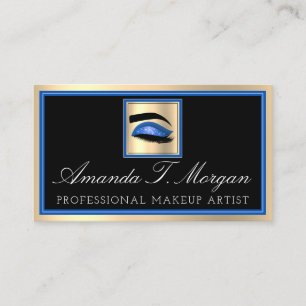 Professional Makeup Artist Gold Eyelash Extension Business Card