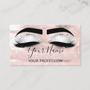 Professional Makeup Artist Gray Eyelash Microblade Business Card